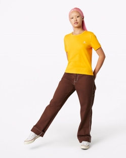 Camisetas Converse Slim Para Mujer - Amarillo | Spain-8152